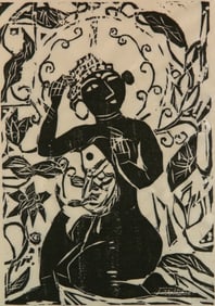 Shiko Munakata (Japanese, 1903-1975) woodcut