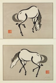2 Yoshijiro 'Mokuchu' Urushibana (Japanese, 1888-1953- ) woodblocks