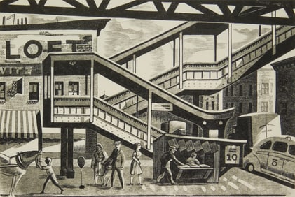 Bernard Brussel-Smith (American, 1914-1989) wood engraving