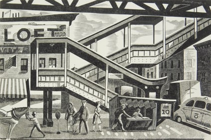 Bernard Brussel-Smith (American, 1914-1989) wood engraving