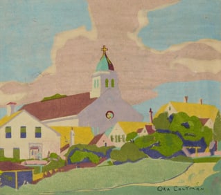 Ora Coltman (American, 1858-1940) woodblock