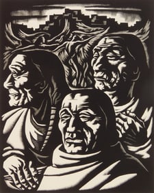 Howard Cook (American, 1901-1980) woodcut