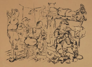 George Grosz (American, 1893-1959) drypoint