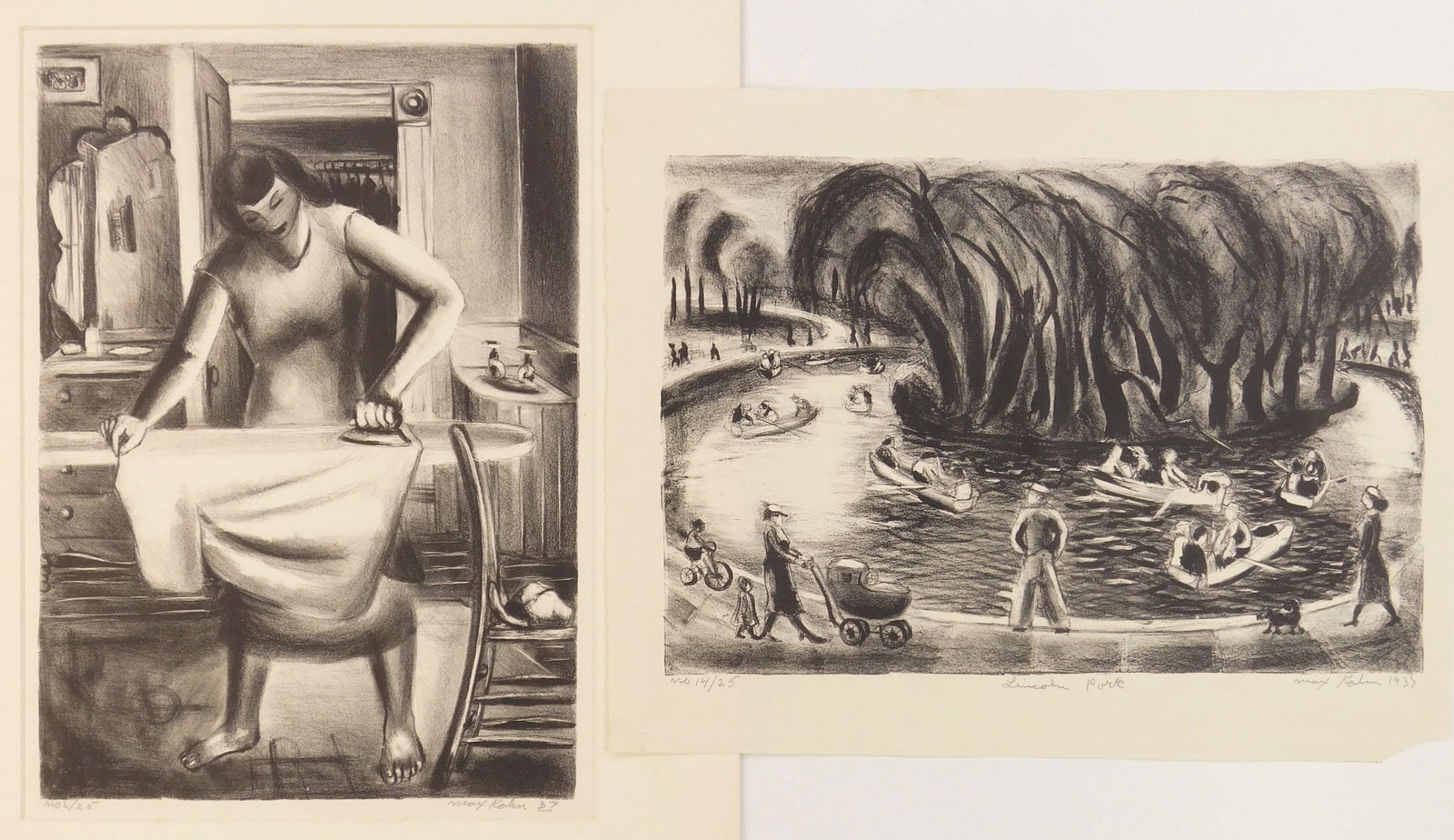 2 Max Kahn (American, 1902-2005) lithographs (1 of 6)