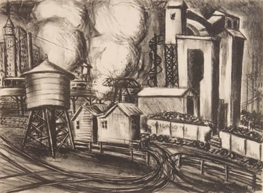 Max Kahn (American, 1902-2005) lithograph
