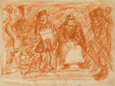 Clyde Singer (American, 1908-1999) conte crayon