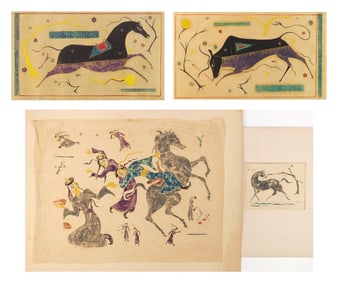 4 Adrian Troy (American, 1901-1977) woodblocks