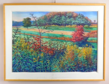 20th c. American School chalk pastel