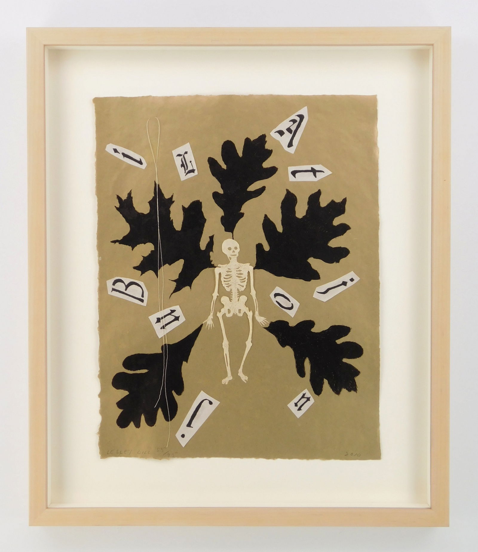 Lesley Dill (American, 1950- ) lithograph and collage (1 of 3)