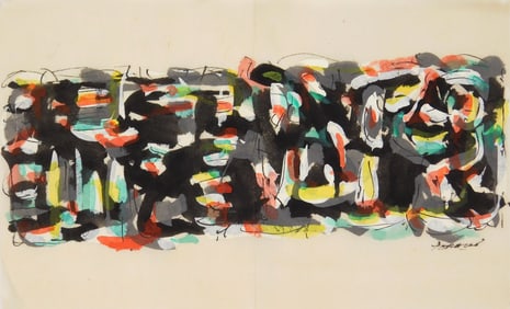 Piero Dorazio (Italian, 1927-2005) watercolor