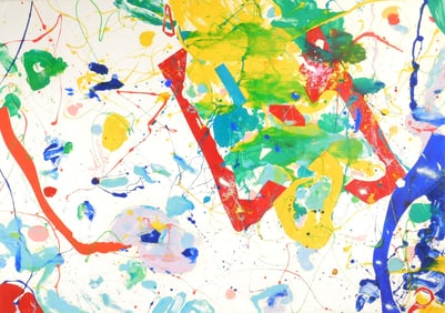 Samuel Lewis Francis (American, 1923-1994) mixed media on paper