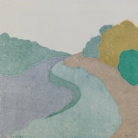 Richard Kemble (American, 1932-2007) woodcut