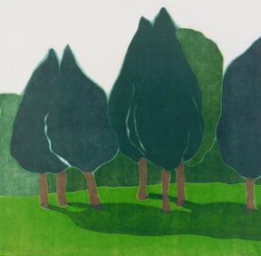 Richard Kemble (American, 1932-2007) woodcut