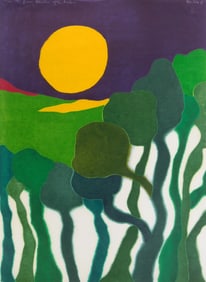 Richard Kemble (American, 1932-2007) woodcut