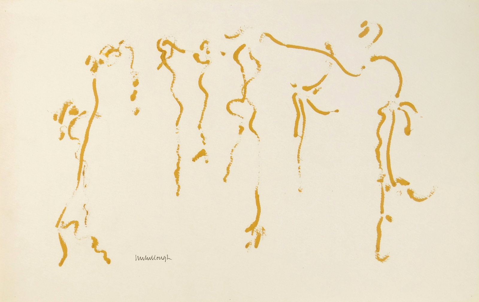 Joseph Mc Cullough (American, 1922-2012) watercolor: Plant Forms tempera on paper, signed Mc Cullough lower left. 13 x 20 1/4" (sheet) Exhibited: 1973 Faculty Exhibition- Cleveland Institute of Art, Cleveland, OH Provenance: Private colle