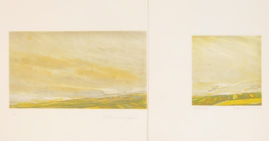 2 Gottfried Salzmann (Austrian, 1943- ) etchings