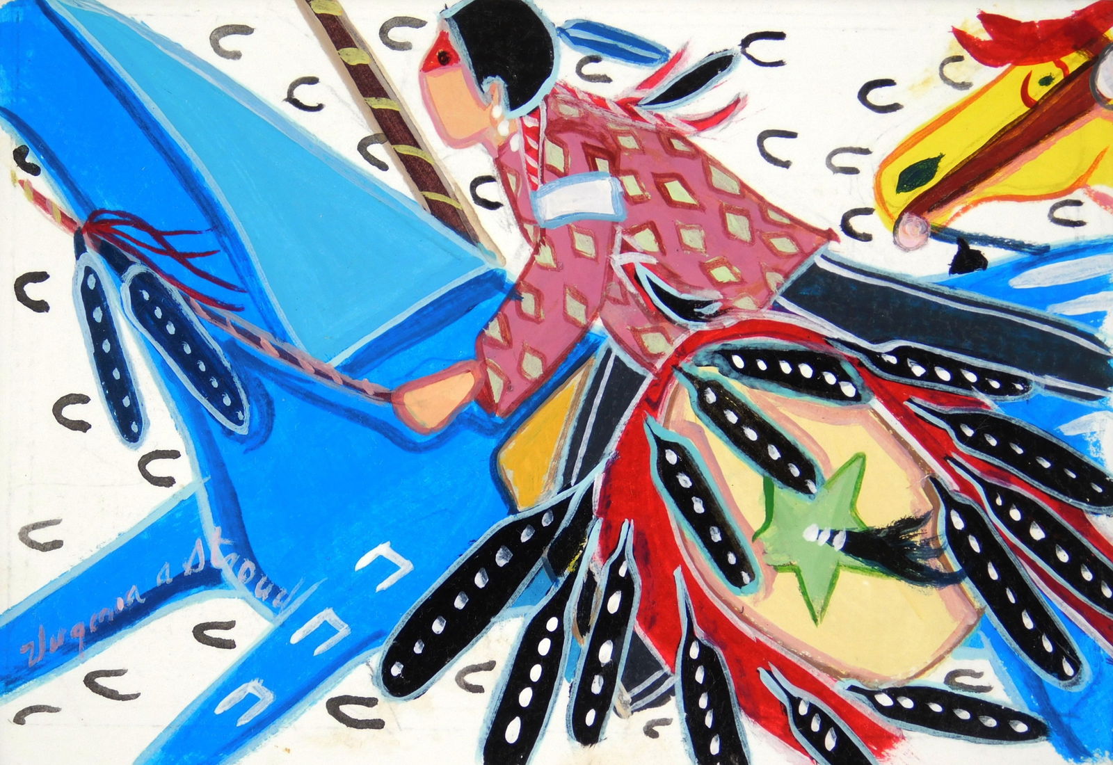 Virginia Stroud (Native American, 1951-2004) mixed media (1 of 2)