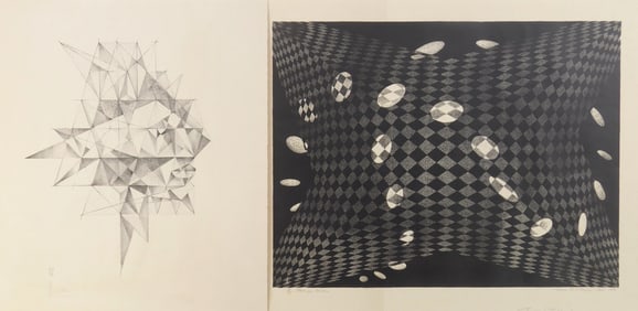 2 June Wayne (American,, 1918-2011) lithographs