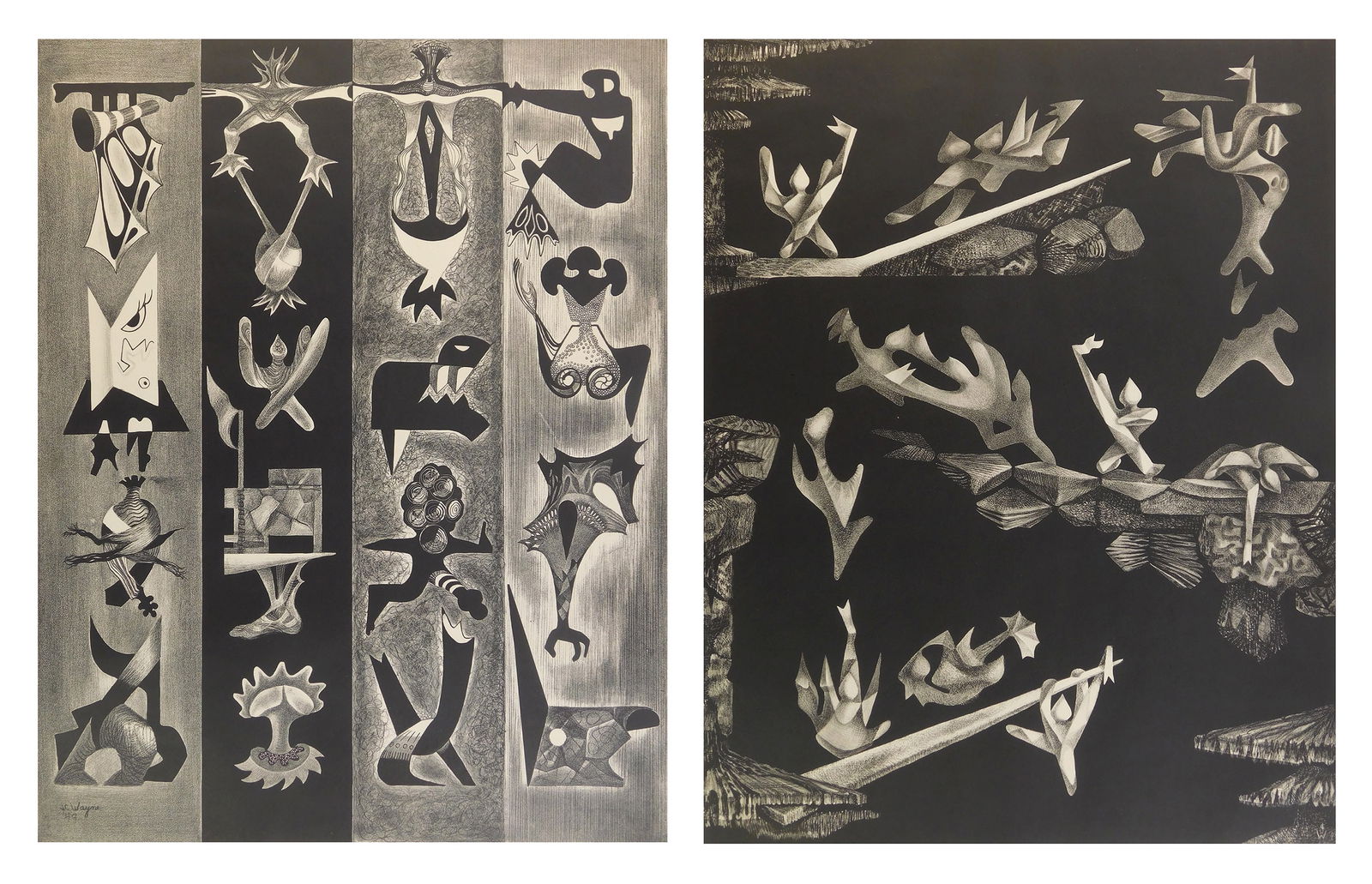 2 June C. Wayne (American, 1918-2011) lithographs (1 of 13)