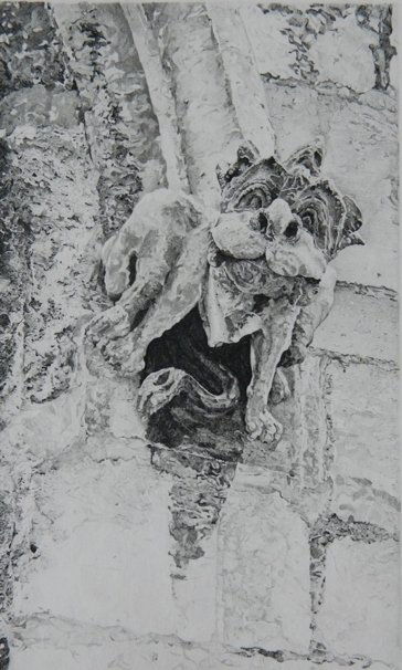 John Taylor Arms etching: John Taylor Arms (American 1887-1953)- ''The Gothic Spirit'' (Fletcher 120)- etching and stipple, 1922, signed, dated and annotated 'I' in pencil, edition of 130, Gargoyle series #8, illustrated: Prin