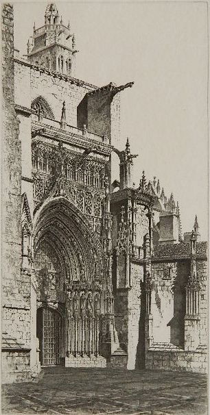 John Taylor Arms etching: John Taylor Arms (American 1887-1953)- ''Spanish Profile'' (Fletcher 418)- etching, 1948-1950, signed, dated, titled, inscribed 'III' and 'To Mr. & Mrs. Benjamin Hodge Smith / with sincere regards- /