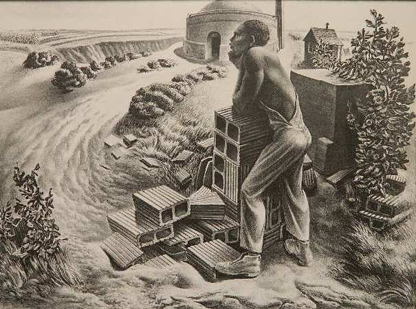 John S. De Martelly lithograph: John S. DeMartelly (American 1903-1979)- ''Looking At The sunshine'' (AAA/Czestochowski 1939.016)- lithograph, 1939, signed in pencil, edition of 250. 8 x 11 1/4''