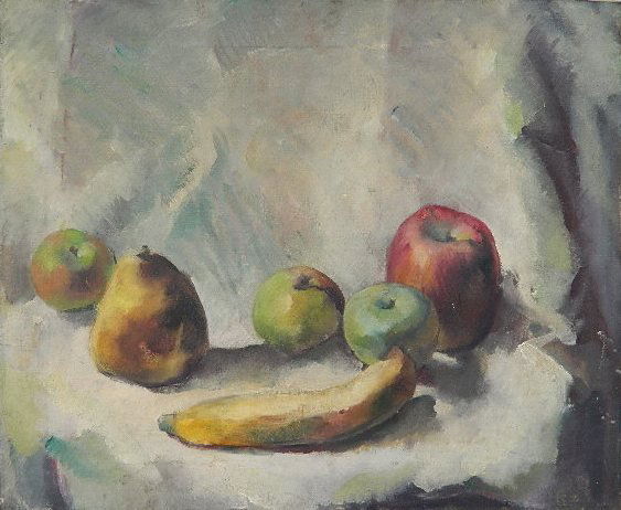 Attrib. to Paul Winchell oil: Attributed to Paul Winchell (American 1903-1972)- Still-Life of Fruit- oil on canvas. 18 x 22''