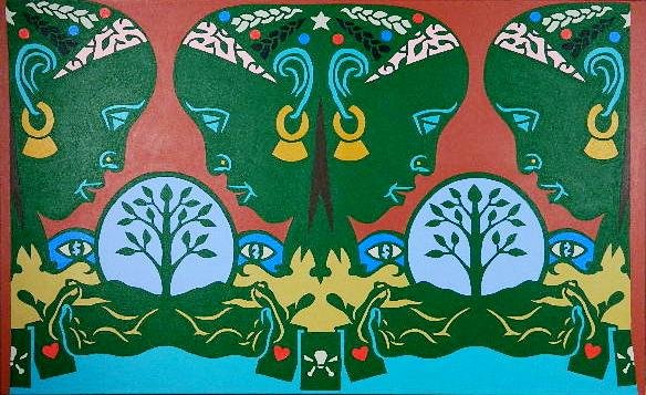 Mark Howard oil: Mark Howard (American 20th c.)- ''Fortune Teller''- oil on canvas, 1994, signed, titled and dated on verso, very good condition. 47 x 76 1/2''
