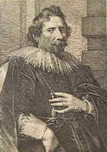 Lucas Vorsterman after Van Dyck engraving: Lucas Vorsterman (Flemish 1595-1675) after Antony Van Dyck- ''Deodat Delmont'' (Dutuit 85 v/v)- engraving on laid paper. 8 1/8 x 5 3/4''
