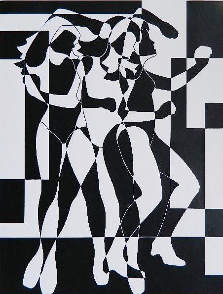 Roy Ahlgren serigraph: Roy Ahlgren (American 1927-2011)- ''Three Graces VII''- serigraph, signed, titled and numbered 74/100 in pencil, also numbered 1070 in pencil. 22 1/4 x 17''
