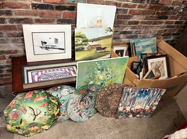 Large lot of framed art