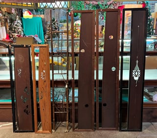 5 Japanese wood architectural panels (rama)