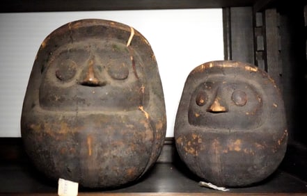 2 Japanese wood dolls