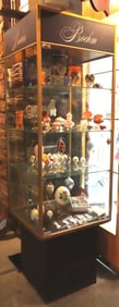 Boehm display case and Ukranian eggs