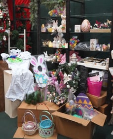 Large assortment of Easter decorations