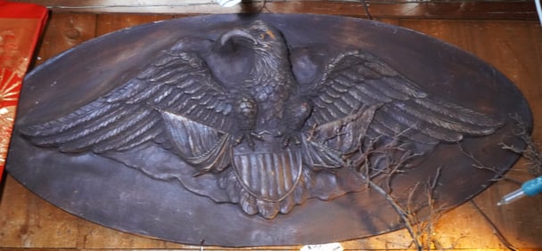 Composition wall plaque of Eagle and Shield
