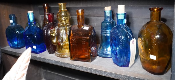 10 Reproduction glass bottles