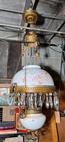 Victorian hanging oil lamp
