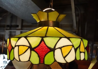 Leaded stain glass shade