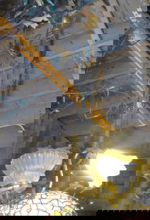 Brass chandelier: 2 arms 