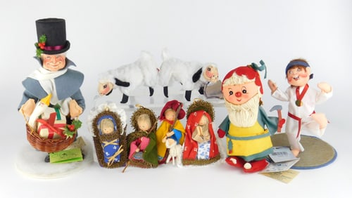 8 miniature hand- made dolls