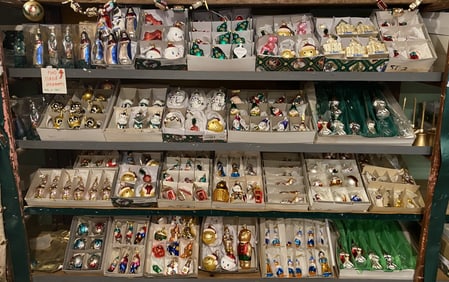 Large assortment of Christmas ornaments