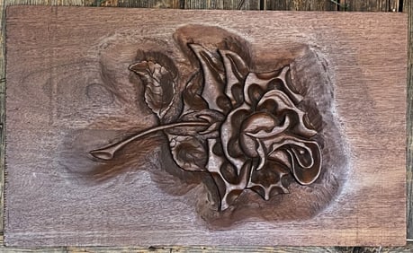 Bas Relief carved wood plaque