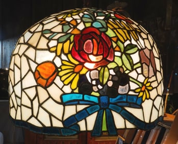 Leaded stain glass shade