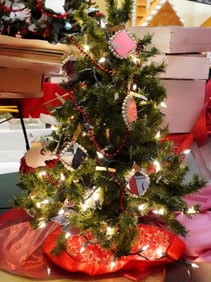 Small decorated Christmas tree