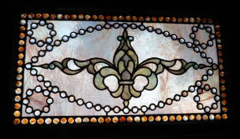 Pair of Leaded stain glass windows