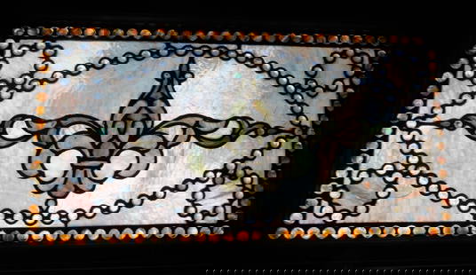 Pair of Leaded stain glass windows: pair of leaded stain glass windows.&nbsp; 15 1/2 x 27 3/4&quot; ea. (exterior)