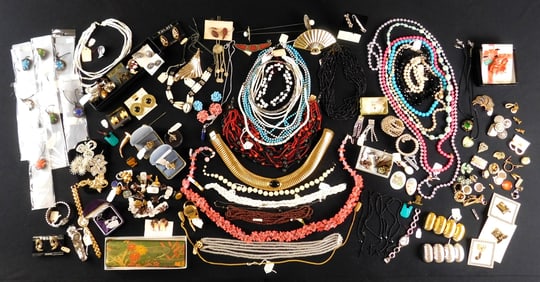 Large lot of costume jewelry