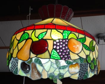 Leaded stain glass shade