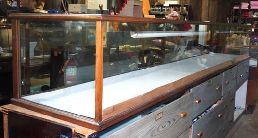 Vintage oak table top display case